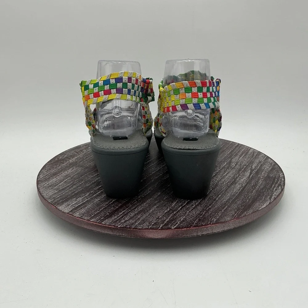 Steven‎ by Steve Madden Sandals Womens 9.5 Bingoo Rainbow Woven Wedge Platform